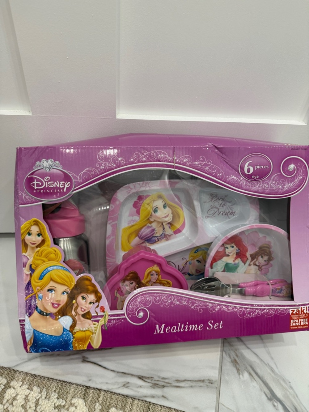 Disney Princess 6 Piece Mealtime Set by Zak Designs New in Box